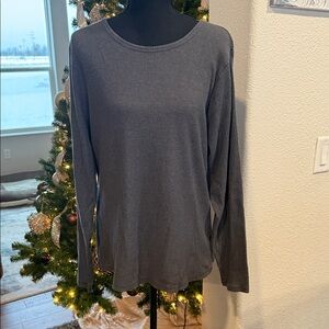Old Navy Charcoal Ribbed Long Sleeve Top